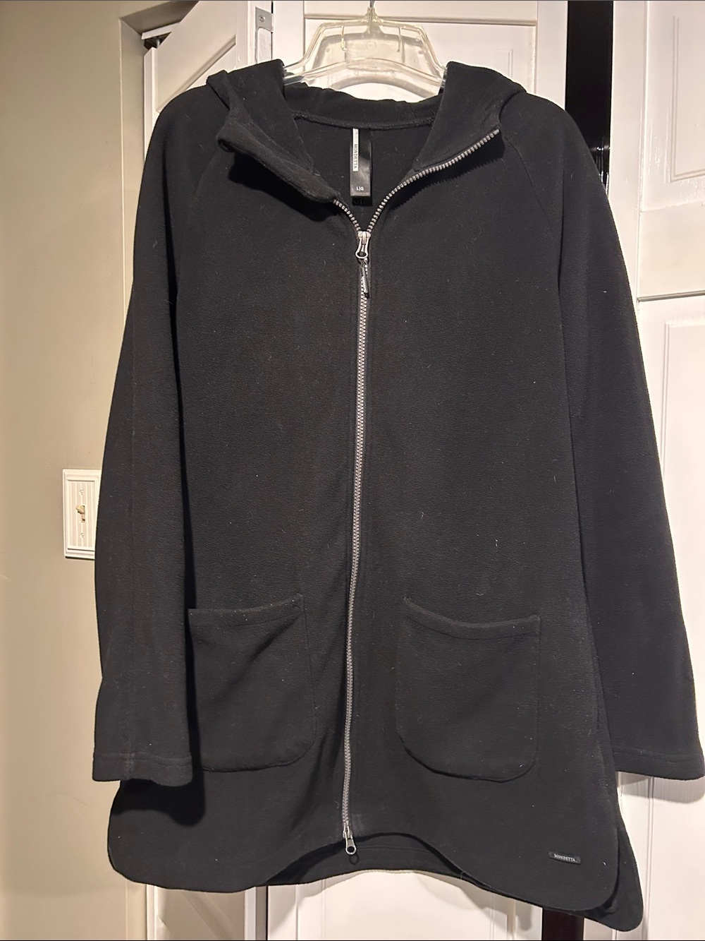 Mondetta Black Hooded Zip-Up fleece 3/4 Length Jacket